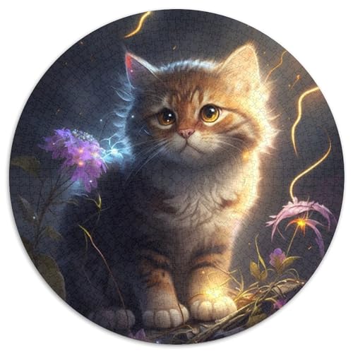 1000-teiliges Puzzle Fantasy Cat, rund, 1000 Teile, für Erwachsene, interaktives Familienspiel, Denksportaufgabe, Lernspielzeug, 67,5 x 67,5 cm 1000-teiliges Puzzle Fantasy Cat, rund, 1000 Teile, für Erwachsene, interaktives Familienspiel, Denksportaufgabe, Lernspielzeug, 67,5 x 67,5 cm von LiJianXXL