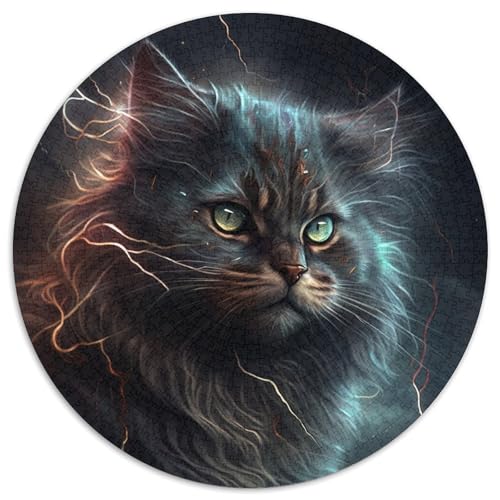 1000-teiliges Puzzle Fantasy Cat, rund, 1000 Teile, für Erwachsene, interaktives Familienspiel, Denksportaufgabe, Lernspielzeug, 67,5 x 67,5 cm 1000-teiliges Puzzle Fantasy Cat, rund, 1000 Teile, für Erwachsene, interaktives Familienspiel, Denksportaufgabe, Lernspielzeug, 67,5 x 67,5 cm von LiJianXXL