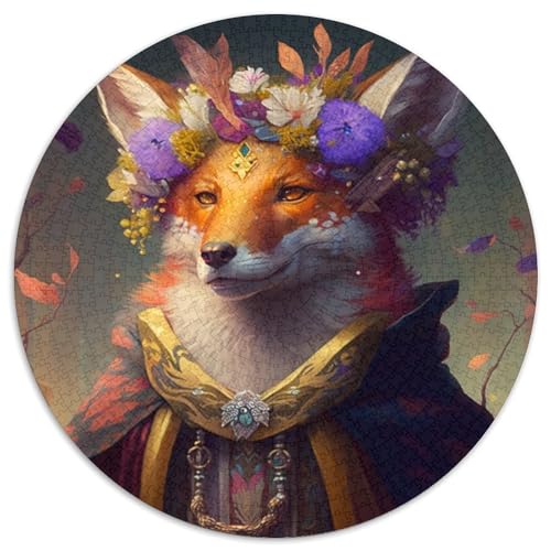 1000-teiliges Puzzle Fantasy Fox, rund, 1000 Teile, für Erwachsene, interaktives Familienspiel, Denksportaufgabe, Lernspielzeug, 67,5 x 67,5 cm 1000-teiliges Puzzle Fantasy Fox, rund, 1000 Teile, für Erwachsene, interaktives Familienspiel, Denksportaufgabe, Lernspielzeug, 67,5 x 67,5 cm von LiJianXXL
