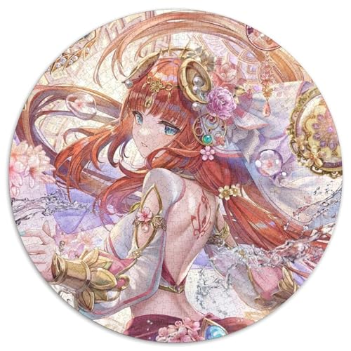 1000-teiliges Puzzle Genshin Impact, rund, 1000 Teile, für Erwachsene, interaktives Familienspiel, Denksportaufgabe, Lernspielzeug, 67,5 x 67,5 cm 1000-teiliges Puzzle Genshin Impact, rund, 1000 Teile, für Erwachsene, interaktives Familienspiel, Denksportaufgabe, Lernspielzeug, 67,5 x 67,5 cm von LiJianXXL