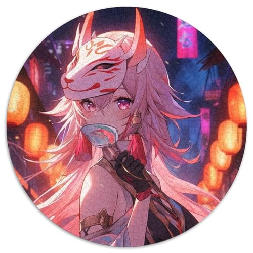 1000-teiliges Puzzle Genshin Impact, rund, 1000 Teile, für Erwachsene, interaktives Familienspiel, Denksportaufgabe, Lernspielzeug, 67,5 x 67,5 cm 1000-teiliges Puzzle Genshin Impact, rund, 1000 Teile, für Erwachsene, interaktives Familienspiel, Denksportaufgabe, Lernspielzeug, 67,5 x 67,5 cm von LiJianXXL