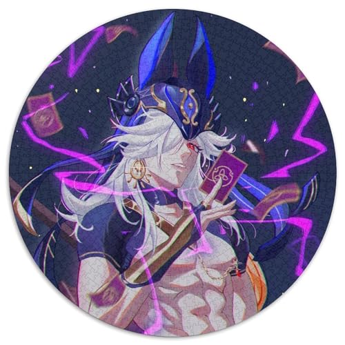 1000-teiliges Puzzle Genshin Impact Cyno, rund, 1000 Teile, für Erwachsene, perfekt als Dekoration für Zuhause und Büro, Partys, Geburtstage und Feiertagsgeschenke, 67,5 x 67,5 cm von LiJianXXL