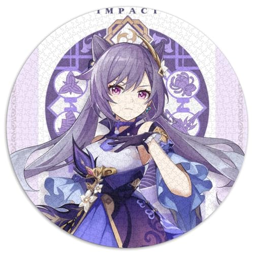1000-teiliges Puzzle Genshin Impact Keqing, rundes Puzzle mit 1000 Teilen für Erwachsene, interaktives Familienspiel, Denksportaufgabe, Lernspielzeug, 67,5 x 67,5 cm 1000-teiliges Puzzle Genshin Impact Keqing, rundes Puzzle mit 1000 Teilen für Erwachsene, interaktives Familienspiel, Denksportaufgabe, Lernspielzeug, 67,5 x 67,5 cm von LiJianXXL