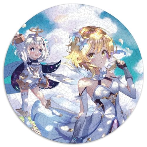 1000-teiliges Puzzle Genshin Impact Paimon, rundes Puzzle 1000 Teile für Erwachsene, interaktives Familienspiel, Denksportaufgabe, Lernspielzeug, 67,5 x 67,5 cm von LiJianXXL