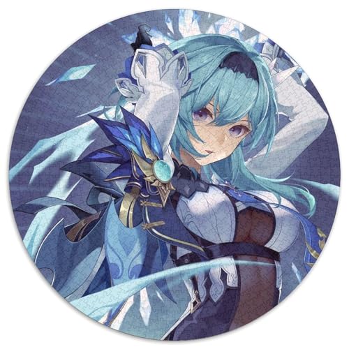1000-teiliges Puzzle-Geschenk, Genshin Impact EULA Lawrence, rundes Puzzle, 1000 Teile, DIY-Kunstdekor, 67,5 x 67,5 cm von LiJianXXL