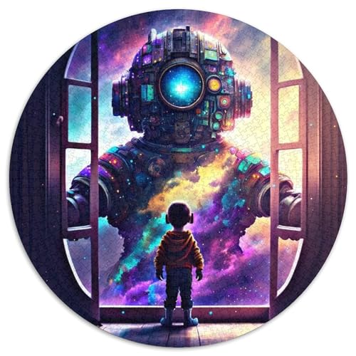1000-teiliges Puzzle Robotic Dreams, 1000-teiliges rundes Puzzle für Erwachsene, Weihnachten, Halloween, Ostern, Neujahr, 67,5 x 67,5 cm von LiJianXXL