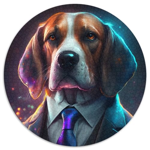 1000-teiliges Puzzle für Erwachsene, Boss Beagle, runde Puzzles für 1000-teiliges Denkspiel, interaktives Familienspiel, geeignet für Kinder ab 14 Jahren, 67,5 x 67,5 cm 1000-teiliges Puzzle für Erwachsene, Boss Beagle, runde Puzzles für 1000-teiliges Denkspiel, interaktives Familienspiel, geeignet für Kinder ab 14 Jahren, 67,5 x 67,5 cm von LiJianXXL