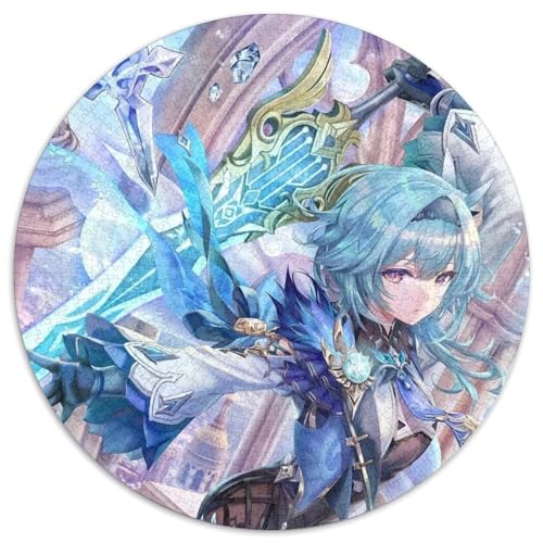 1000-teiliges Puzzle für Erwachsene, Genshin Impact, runde Puzzles für 1000-teiliges Denkspiel, interaktives Familienspiel, geeignet für Kinder ab 14 Jahren, 67,5 x 67,5 cm von LiJianXXL