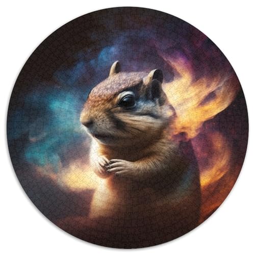 1000-teiliges Streifenhörnchen-Puzzle, rund, 1000 Teile, für Erwachsene, perfekt als Dekoration für Zuhause und Büro, für Partys, Geburtstage und Feiertagsgeschenke, 67,5 x 67,5 cm 1000-teiliges Streifenhörnchen-Puzzle, rund, 1000 Teile, für Erwachsene, perfekt als Dekoration für Zuhause und Büro, für Partys, Geburtstage und Feiertagsgeschenke, 67,5 x 67,5 cm von LiJianXXL