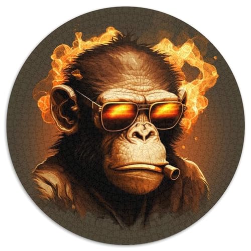 Affen-Puzzle 1000 Teile, rundes Puzzle 1000 Teile für Erwachsene, kompliziertes Design für Teenager, DIY-Dekor und gehirnfördernder Spaß, 67,5 x 67,5 cm Affen-Puzzle 1000 Teile, rundes Puzzle 1000 Teile für Erwachsene, kompliziertes Design für Teenager, DIY-Dekor und gehirnfördernder Spaß, 67,5 x 67,5 cm von LiJianXXL