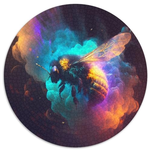 Bienennebel-Puzzle für Erwachsene, 1000-teiliges, rundes Puzzle, Denkspiel, interaktives Familienspiel, geeignet für Kinder ab 14 Jahren, 67,5 x 67,5 cm von LiJianXXL