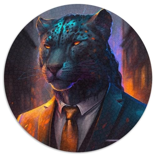 Boss Black Leopard Puzzle für Erwachsene, 1000 Teile, rundes Puzzle, Denkspiel, interaktives Familienspiel, geeignet für Kinder ab 14 Jahren, 67,5 x 67,5 cm Boss Black Leopard Puzzle für Erwachsene, 1000 Teile, rundes Puzzle, Denkspiel, interaktives Familienspiel, geeignet für Kinder ab 14 Jahren, 67,5 x 67,5 cm von LiJianXXL
