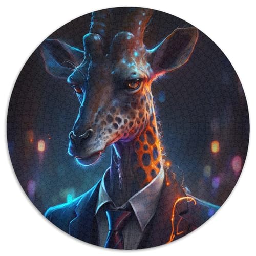 Boss Giraffe Puzzle 1000 Teile Puzzle für Erwachsene Weihnachten, Halloween, Ostern, Neujahr. 67,5 x 67,5 cm von LiJianXXL