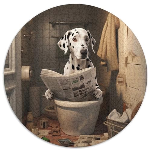 Dalmatiner liest Zeitung Puzzle 1000 Teile Puzzle für Erwachsene Weihnachten, Halloween, Ostern, Neujahr 67,5 x 67,5 cm von LiJianXXL