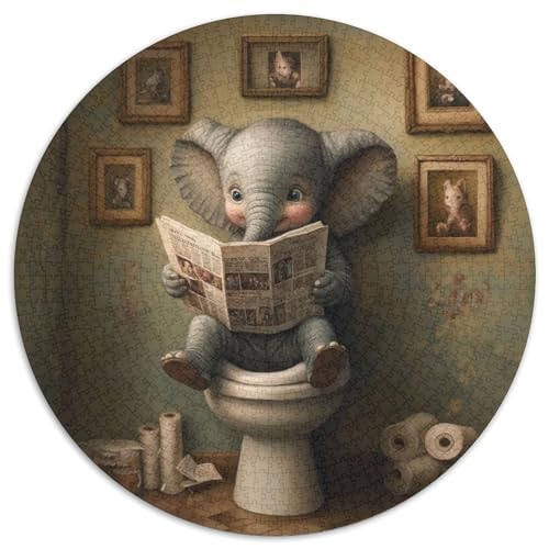 Elephant Go Toilet Puzzles für 1000 Teile, 1000-teiliges rundes Puzzle, ideal für den Partner, perfektes Weihnachts-, Neujahrs-, Valentinstagsgeschenk, 67,5 x 67,5 cm Elephant Go Toilet Puzzles für 1000 Teile, 1000-teiliges rundes Puzzle, ideal für den Partner, perfektes Weihnachts-, Neujahrs-, Valentinstagsgeschenk, 67,5 x 67,5 cm von LiJianXXL