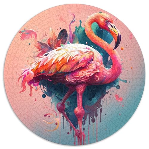 Fantasy Flamingo Puzzle für Erwachsene, 1000 Teile, 1000 Teile, rundes Puzzle, Denkspiel, interaktives Familienspiel, geeignet für Kinder ab 14 Jahren, 67,5 x 67,5 cm Fantasy Flamingo Puzzle für Erwachsene, 1000 Teile, 1000 Teile, rundes Puzzle, Denkspiel, interaktives Familienspiel, geeignet für Kinder ab 14 Jahren, 67,5 x 67,5 cm von LiJianXXL