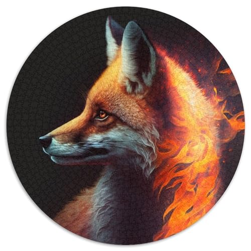 Fantasy Fox Puzzle 1000 Teile für Erwachsene, 1000-teiliges rundes Puzzle, kreatives Familienspiel und Heimdekoration, perfektes Weihnachtsgeschenk für Teenager, 67,5 x 67,5 cm von LiJianXXL