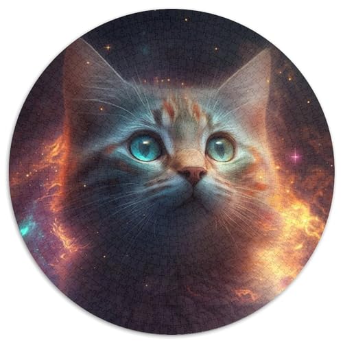 Fantasy-Katzen-Puzzle, 1000 Teile, Puzzle für Erwachsene, Weihnachten, Halloween, Ostern, Neujahr, 67,5 x 67,5 cm von LiJianXXL