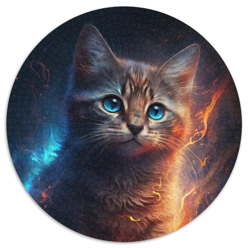 Fantasy-Katzen-Puzzle für Erwachsene, 1000 Teile, rundes Puzzle, Denkspiel, interaktives Familienspiel, geeignet für Kinder ab 14 Jahren, 67,5 x 67,5 cm Fantasy-Katzen-Puzzle für Erwachsene, 1000 Teile, rundes Puzzle, Denkspiel, interaktives Familienspiel, geeignet für Kinder ab 14 Jahren, 67,5 x 67,5 cm von LiJianXXL