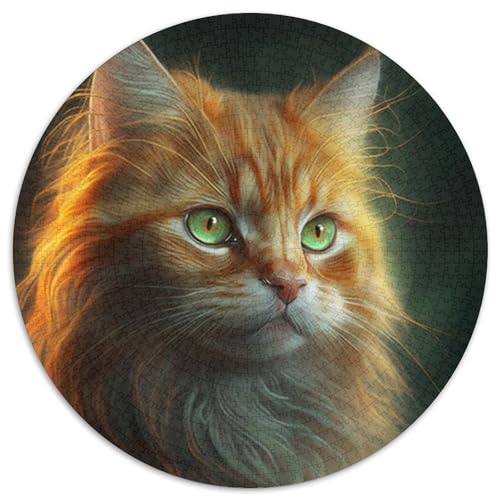Fantasy-Katzen-Puzzle für Erwachsene, runde 1000-teilige Puzzles für Anfänger mit 1000 Teilen, ideal als Geburtstags, 67,5 x 67,5 cm Fantasy-Katzen-Puzzle für Erwachsene, runde 1000-teilige Puzzles für Anfänger mit 1000 Teilen, ideal als Geburtstags, 67,5 x 67,5 cm von LiJianXXL