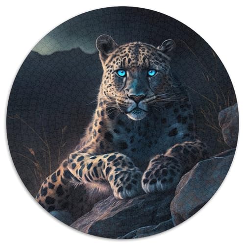 Fantasy Leopard Jigsaw Puzzles 1000 Teile für Erwachsene Rundes Puzzle 1000 Teile Jigsaw High-Difficulty Brain Teaser für Jugendliche 67,5 x 67,5 cm von LiJianXXL