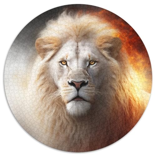 Fantasy Lion 1000 Teile Puzzle für Erwachsene, rundes Puzzle, 1000 Teile, kreatives Familienspiel & Heimdekoration, für Jugendliche, 67,5 x 67,5 cm von LiJianXXL