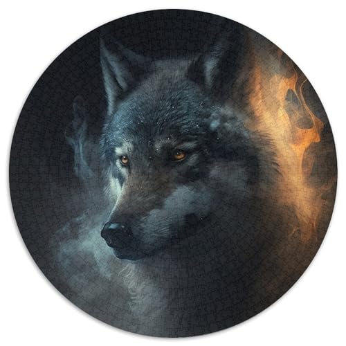 Fantasy-Wolf-Puzzle für Erwachsene, 1000-teiliges, rundes Puzzle, Denkspiel, interaktives Familienspiel, geeignet für Kinder ab 14 Jahren, 67,5 x 67,5 cm Fantasy-Wolf-Puzzle für Erwachsene, 1000-teiliges, rundes Puzzle, Denkspiel, interaktives Familienspiel, geeignet für Kinder ab 14 Jahren, 67,5 x 67,5 cm von LiJianXXL