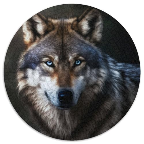 Fantasy-Wolf-Puzzle für Erwachsene, 1000-teiliges, rundes Puzzle, Denkspiel, interaktives Familienspiel, geeignet für Kinder ab 14 Jahren, 67,5 x 67,5 cm Fantasy-Wolf-Puzzle für Erwachsene, 1000-teiliges, rundes Puzzle, Denkspiel, interaktives Familienspiel, geeignet für Kinder ab 14 Jahren, 67,5 x 67,5 cm von LiJianXXL