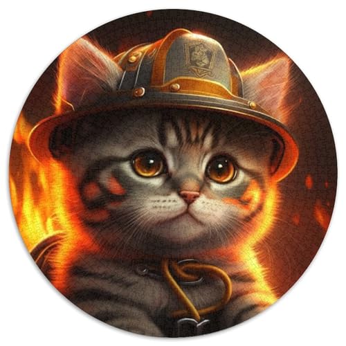 Feuerwehrmann-Katzen-Puzzle für Erwachsene, 1000-teiliges Puzzle für Erwachsene, Eltern, Partner, Freunde – ab 14 Jahren, 67,5 x 67,5 cm Feuerwehrmann-Katzen-Puzzle für Erwachsene, 1000-teiliges Puzzle für Erwachsene, Eltern, Partner, Freunde – ab 14 Jahren, 67,5 x 67,5 cm von LiJianXXL