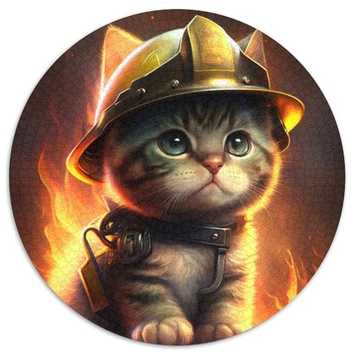 Feuerwehrmann-Katzen-Puzzle für Erwachsene, 1000-teiliges Puzzle für Erwachsene, anspruchsvolles Denkspiel, Familienaktivität, Heimdekoration, 67,5 x 67,5 cm Feuerwehrmann-Katzen-Puzzle für Erwachsene, 1000-teiliges Puzzle für Erwachsene, anspruchsvolles Denkspiel, Familienaktivität, Heimdekoration, 67,5 x 67,5 cm von LiJianXXL