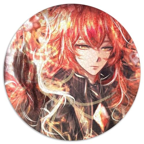 Genshin Impact Diluc Puzzles 1000 Teile für Erwachsene, rundes Puzzle 1000 Teile, Spielgeschenk für Erwachsene, interaktives Familienspiel, Gehirn-Herausforderungsgeschenk, 67,5 x 67,5 cm von LiJianXXL