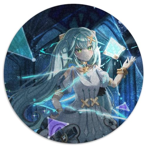 Genshin Impact Faruzan Puzzle für Erwachsene, 1000 Teile, rundes Puzzle, Denkspiel, interaktives Familienspiel, geeignet für Kinder ab 14 Jahren, 67,5 x 67,5 cm von LiJianXXL