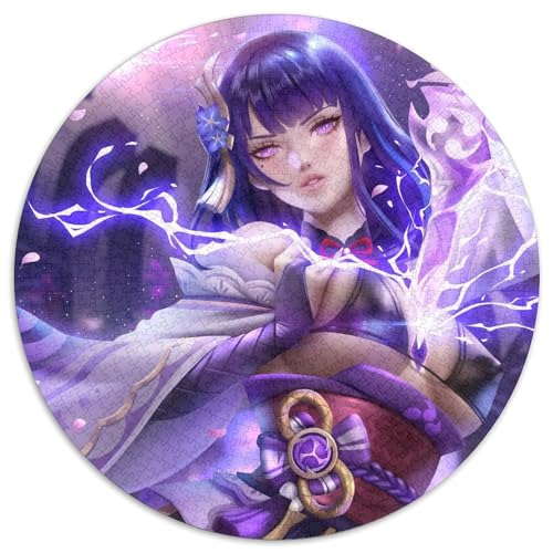 Genshin Impact Raiden Shogun Puzzle 1000 Teile Puzzle für Erwachsene Weihnachten, Halloween, Ostern, Neujahr. 67,5 x 67,5 cm von LiJianXXL