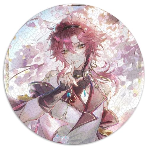 Genshin Impact Shikanoin Heizou Puzzle 1000 Teile für Erwachsene, rundes Puzzle 1000 Teile, Spielgeschenk für Erwachsene, interaktives Familienspiel, Gehirn-Herausforderungsgeschenk, 67,5 x 67,5 cm von LiJianXXL