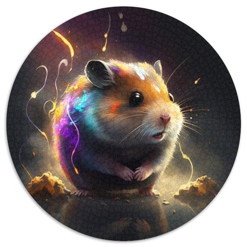 Hamster-Puzzle für Erwachsene, 1000-teiliges rundes Puzzle, perfekt für Teenager und Heimdekoration, 67,5 x 67,5 cm. von LiJianXXL