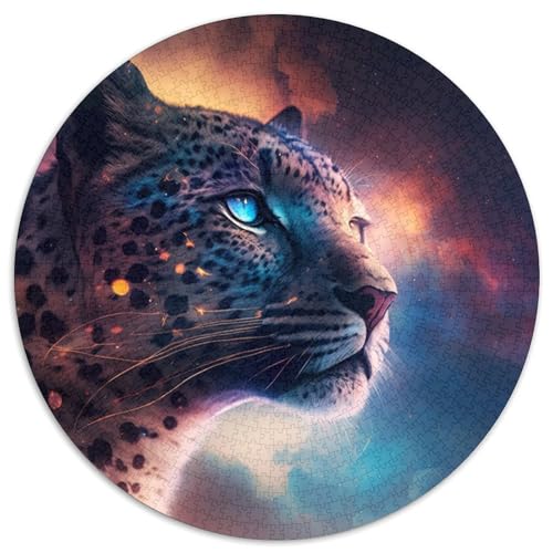 Leopard Fantasy Puzzle 1000 Teile für Erwachsene, 1000-teiliges rundes Puzzle, Puzzle mit hohem Schwierigkeitsgrad für Jugendliche, 67,5 x 67,5 cm von LiJianXXL