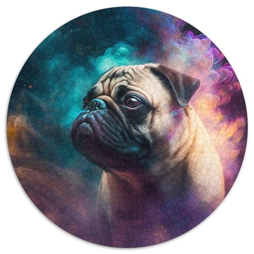 Mops-Nebel-Puzzle, 1000 Teile, Puzzle für Erwachsene, Weihnachten, Halloween, Ostern, Neujahr, 67,5 x 67,5 cm von LiJianXXL