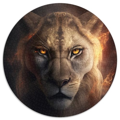 Puzzle 1000 Teile für Erwachsene, Fantasy-Löwe-Puzzles für Erwachsene, interaktives Familienspiel, Bastelgeschenk mit farbenfrohen Kunstwerken, 67,5 x 67,5 cm von LiJianXXL