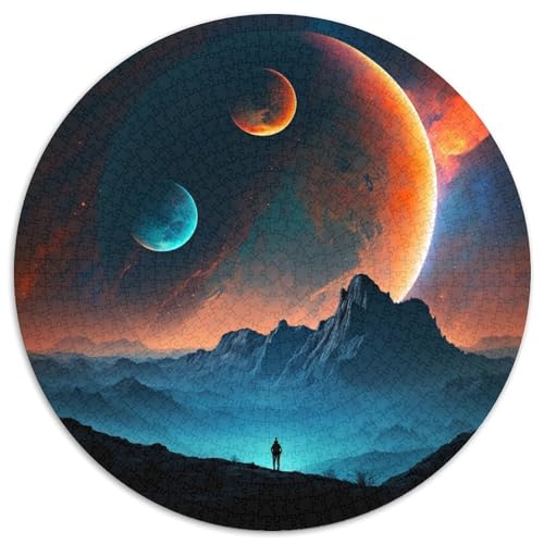 Puzzle 1000 Teile für Erwachsene, Neon-Alien-Landschaft, Puzzles für Erwachsene, interaktives Familienspiel, Bastelgeschenk mit farbenfrohen Kunstwerken, 67,5 x 67,5 cm von LiJianXXL