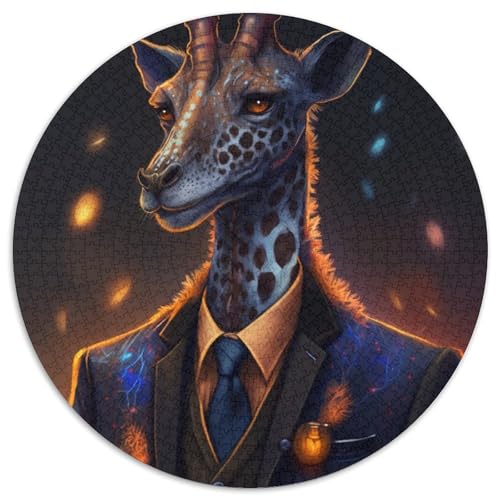 Puzzle für Erwachsene, 1000 Teile, Boss-Giraffe, runde Puzzles für 1000 Teile, Geburtstagsgeschenkidee, anspruchsvolles Denkspiel, 67,5 x 67,5 cm Puzzle für Erwachsene, 1000 Teile, Boss-Giraffe, runde Puzzles für 1000 Teile, Geburtstagsgeschenkidee, anspruchsvolles Denkspiel, 67,5 x 67,5 cm von LiJianXXL