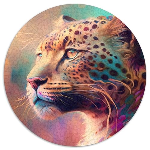 Puzzle für Erwachsene, 1000 Teile, Fantasie-Leopard, runde Puzzles für 1000 Teile, Geburtstagsgeschenkidee, anspruchsvolles Denkspiel, 67,5 x 67,5 cm Puzzle für Erwachsene, 1000 Teile, Fantasie-Leopard, runde Puzzles für 1000 Teile, Geburtstagsgeschenkidee, anspruchsvolles Denkspiel, 67,5 x 67,5 cm von LiJianXXL