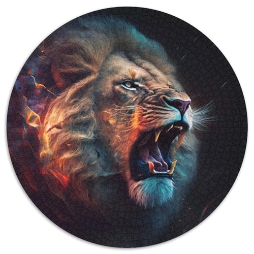 Puzzle für Erwachsene, 1000 Teile, Fantasie-Löwe, runde Puzzles für 1000 Teile, Geburtstagsgeschenkidee, anspruchsvolles Denkspiel, 67,5 x 67,5 cm Puzzle für Erwachsene, 1000 Teile, Fantasie-Löwe, runde Puzzles für 1000 Teile, Geburtstagsgeschenkidee, anspruchsvolles Denkspiel, 67,5 x 67,5 cm von LiJianXXL