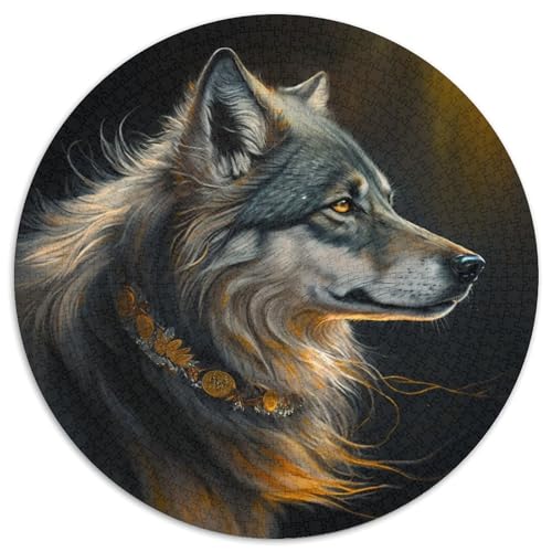 Puzzle für Erwachsene, 1000 Teile, Fantasy-Wolf, runde Puzzles für 1000 Teile, Geburtstagsgeschenkidee, anspruchsvolles Denkspiel, 67,5 x 67,5 cm Puzzle für Erwachsene, 1000 Teile, Fantasy-Wolf, runde Puzzles für 1000 Teile, Geburtstagsgeschenkidee, anspruchsvolles Denkspiel, 67,5 x 67,5 cm von LiJianXXL