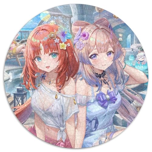 Puzzle für Erwachsene, 1000 Teile, Genshin Impact, runde Puzzles für 1000 Teile, Geburtstagsgeschenkidee, anspruchsvolles Denkspiel, 67,5 x 67,5 cm Puzzle für Erwachsene, 1000 Teile, Genshin Impact, runde Puzzles für 1000 Teile, Geburtstagsgeschenkidee, anspruchsvolles Denkspiel, 67,5 x 67,5 cm von LiJianXXL
