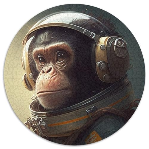 Puzzle für Erwachsene, 1000 Teile, Weltraum-Astronauten-AFFE, runde Puzzles für 1000 Teile, Geburtstagsgeschenkidee, anspruchsvolles Denkspiel, 67,5 x 67,5 cm Puzzle für Erwachsene, 1000 Teile, Weltraum-Astronauten-AFFE, runde Puzzles für 1000 Teile, Geburtstagsgeschenkidee, anspruchsvolles Denkspiel, 67,5 x 67,5 cm von LiJianXXL
