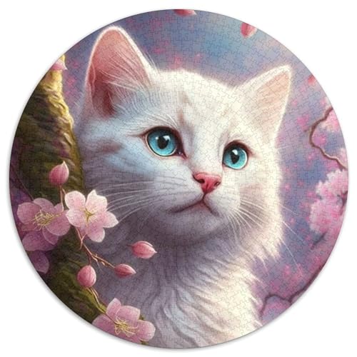 Puzzle für Erwachsene 1000 Teile Fantasiekatze 1000-teiliges rundes Puzzle Interaktives Familienspiel, Geeignet für Kinder ab 14 Jahren 67,5 x 67,5 cm von LiJianXXL