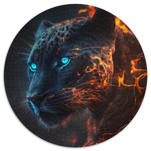 Puzzle für Erwachsene 1000 Teile Fantasy Leopard 1000-teiliges rundes Puzzle Interaktives Familienspiel, Geeignet für Kinder ab 14 Jahren, 67,5 x 67,5 cm von LiJianXXL
