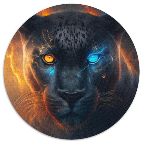 Schwarzes Leoparden-Puzzle für 1000 Teile, rundes Puzzle mit 1000 Teilen, ideal für Verliebte, perfektes Weihnachts-, Neujahrs- und Valentinstagsgeschenk, 67,5 x 67,5 cm Schwarzes Leoparden-Puzzle für 1000 Teile, rundes Puzzle mit 1000 Teilen, ideal für Verliebte, perfektes Weihnachts-, Neujahrs- und Valentinstagsgeschenk, 67,5 x 67,5 cm von LiJianXXL