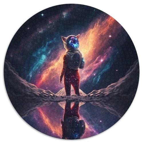 Space Cat 1000-teiliges Puzzle, rund, 1000 Teile, für Erwachsene, perfekt für Heimdekoration, Geburtstage, Feiertage und Geschenke, 67,5 x 67,5 cm Space Cat 1000-teiliges Puzzle, rund, 1000 Teile, für Erwachsene, perfekt für Heimdekoration, Geburtstage, Feiertage und Geschenke, 67,5 x 67,5 cm von LiJianXXL
