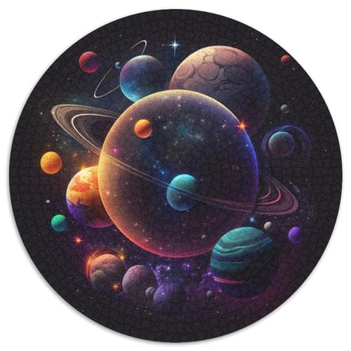 Weltraum-Planeten-Puzzle, 1000 Teile, Puzzle für Erwachsene, Weihnachten, Halloween, Ostern, Neujahr, 67,5 x 67,5 cm von LiJianXXL